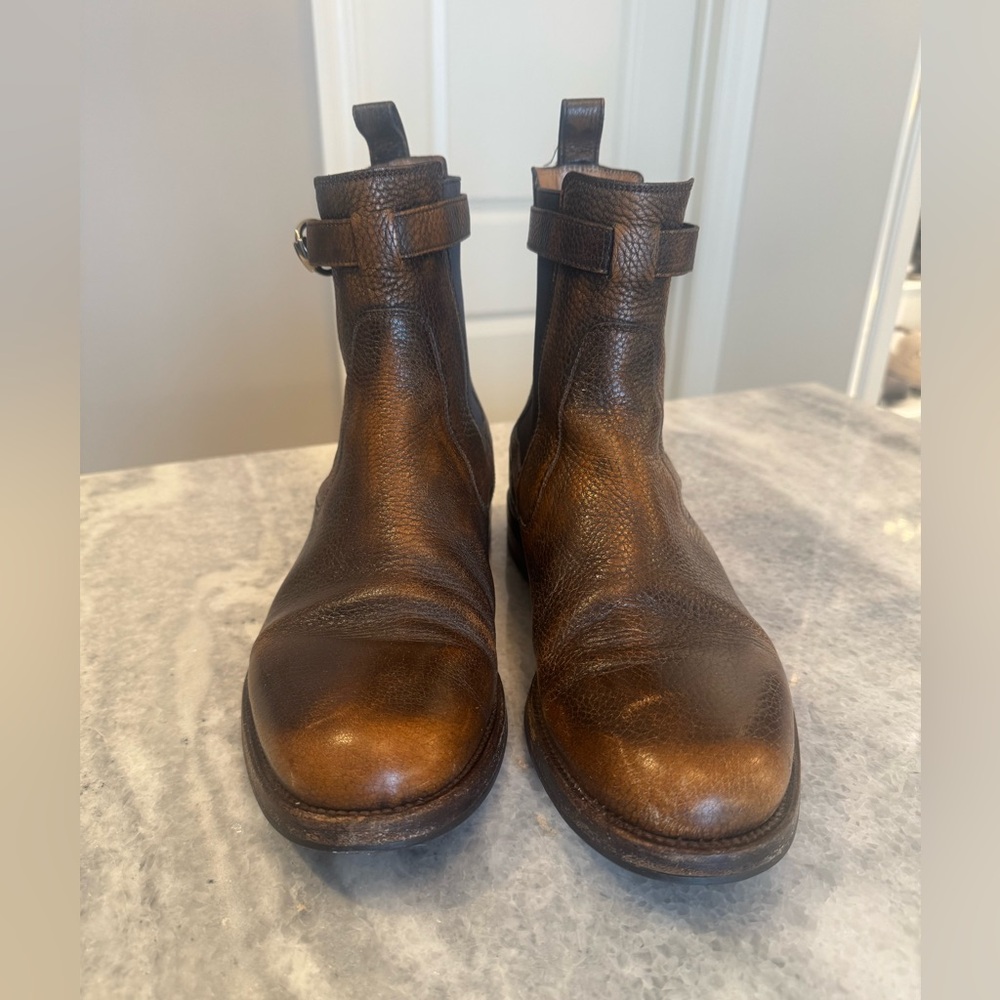 Gucci Mens Brown Leather Ankle Boots Mens size 12 (U.S.).  Italy size 11. - Picture 2 of 9